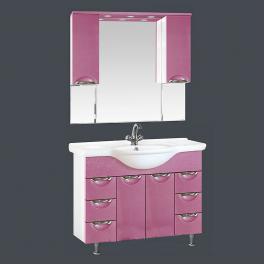 Зеркальный шкаф Жасмин 105 розовый Misty